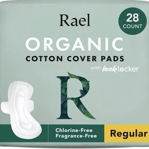 Rael Pads For Women Organic Cotton Cover Regular Absorbency Unscented 28 count